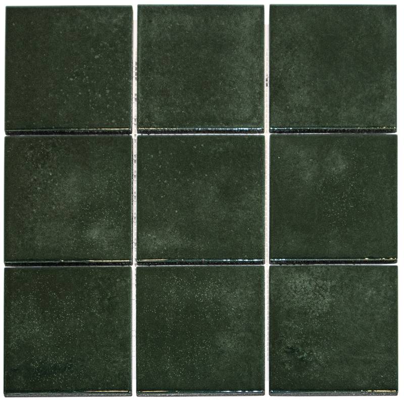 kag10500 new kasba forest green glossy tmf The Mosaic Factory Kasba Mozaïek Tegel Vierkant - Forest Green Glanzend Porselein 297x297 mm