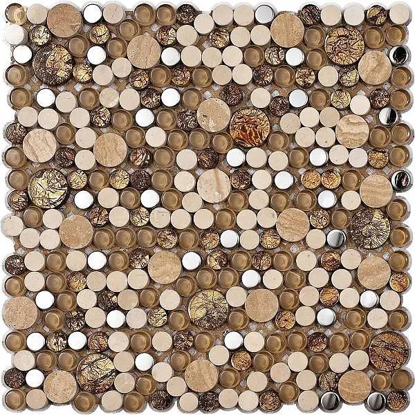 0b59de57 15da 497d 9724 0e1314291196 Mozaïek tegels Planeet Goud 30x30 - Rond Wandtegels Glas