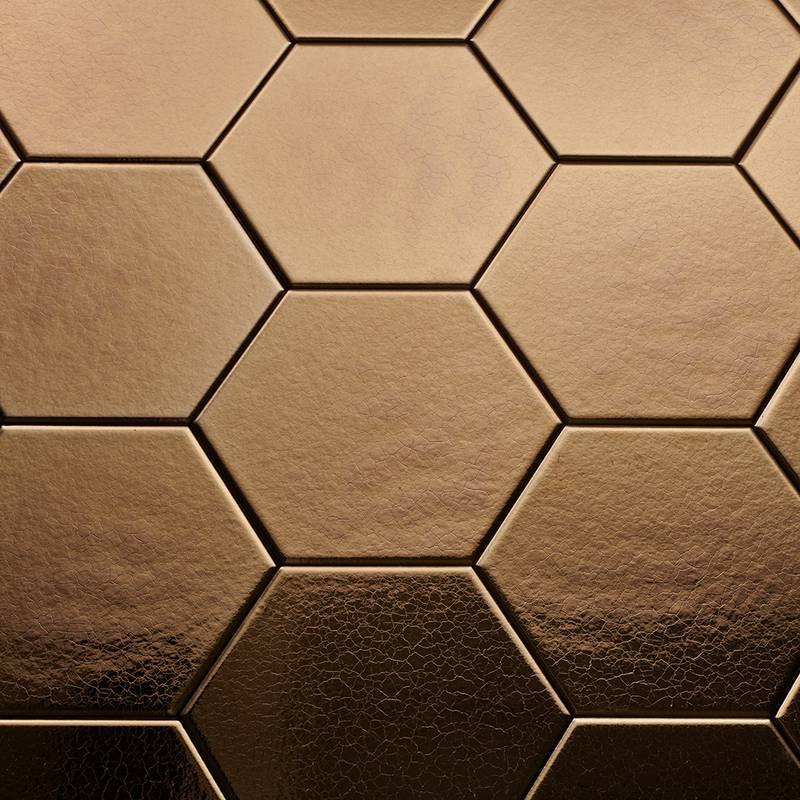 1251 Hexagon Onda Goud 15x17 1 Dateg Wandtegel Hexagon Onda Goud