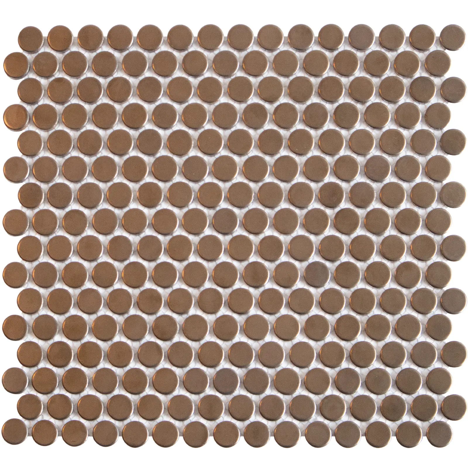 vkn19b venice bronze pennyround The Mosaic Factory Venice Pennyround Mosaic Tile Round - Bronze Metallic 315x294 mm