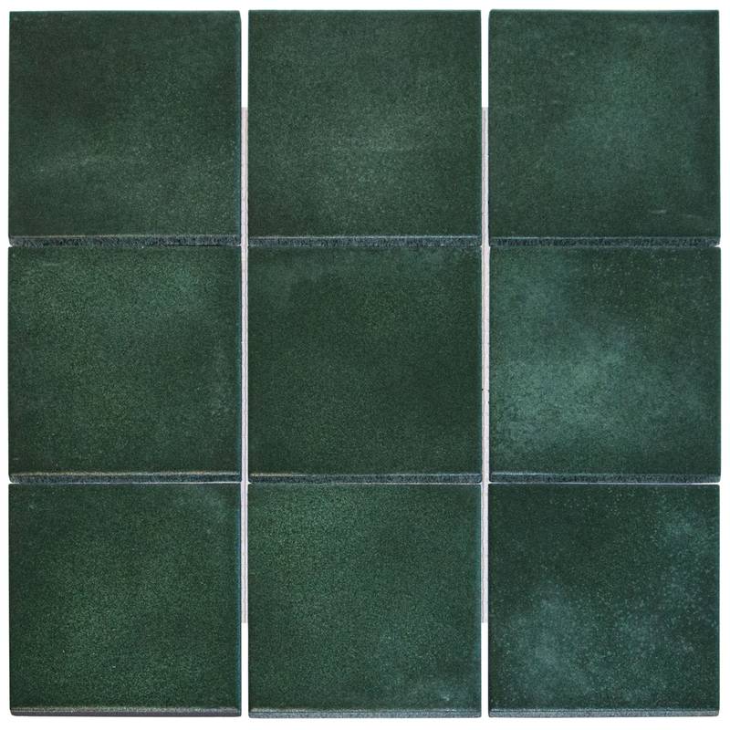 kam10525 kasba vert forêt mat tmf The Mosaic Factory Kasba Carrelage Mosaïque Carré - Vert Forêt Mat Porcelaine 297x297 mm