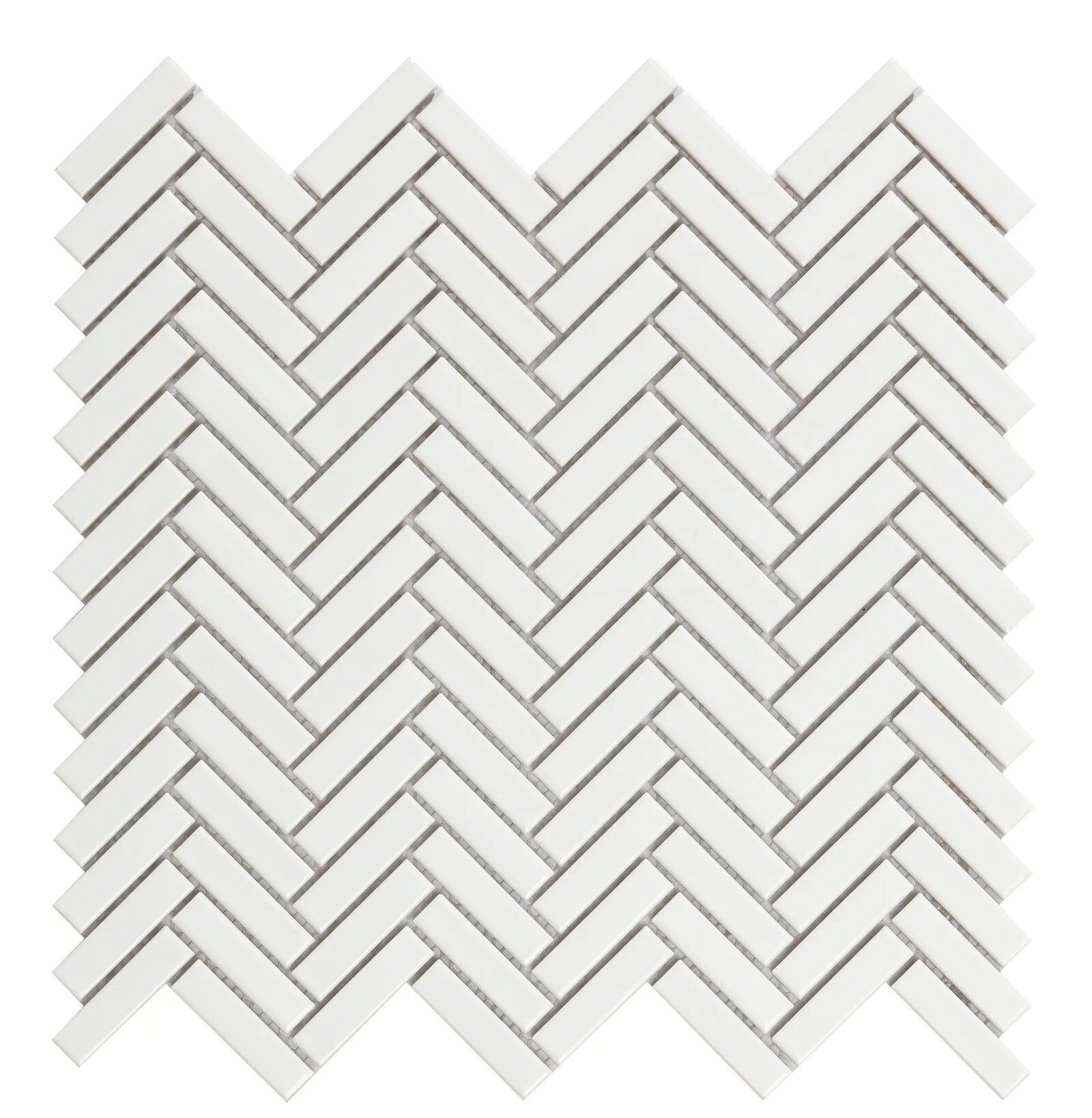 043dce47 9bae 445f 8621 1c77f1ecc76b Carrelage mosaïque Chevron Blanc Brillant 28,3x27,7 - Rectangle, chevrons Mur et sol Grès cérame émaillé