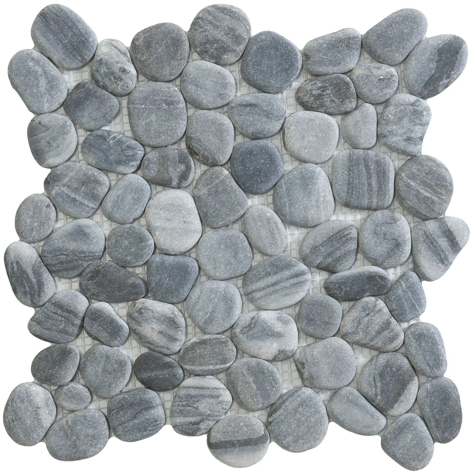 168abf67 e4d5 40e5 8caf 227a7dd166e8 Carrelage mosaïque Perla Level Gris 26,5x26,5 - Galets Mur et sol Pierre naturelle