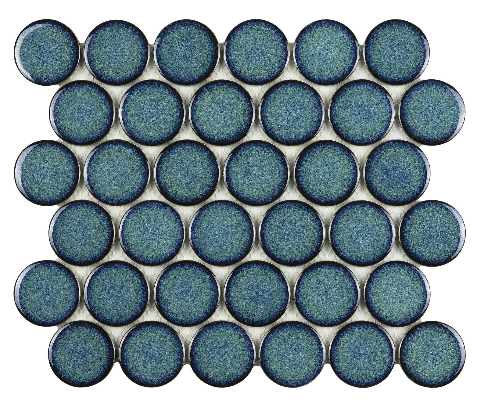 581dd8df 3b66 47db a8c8 c7b35b84f42a Carrelage mosaïque Round Teal 30.4x26.3 - Round Mur et sol Grès cérame émaillé