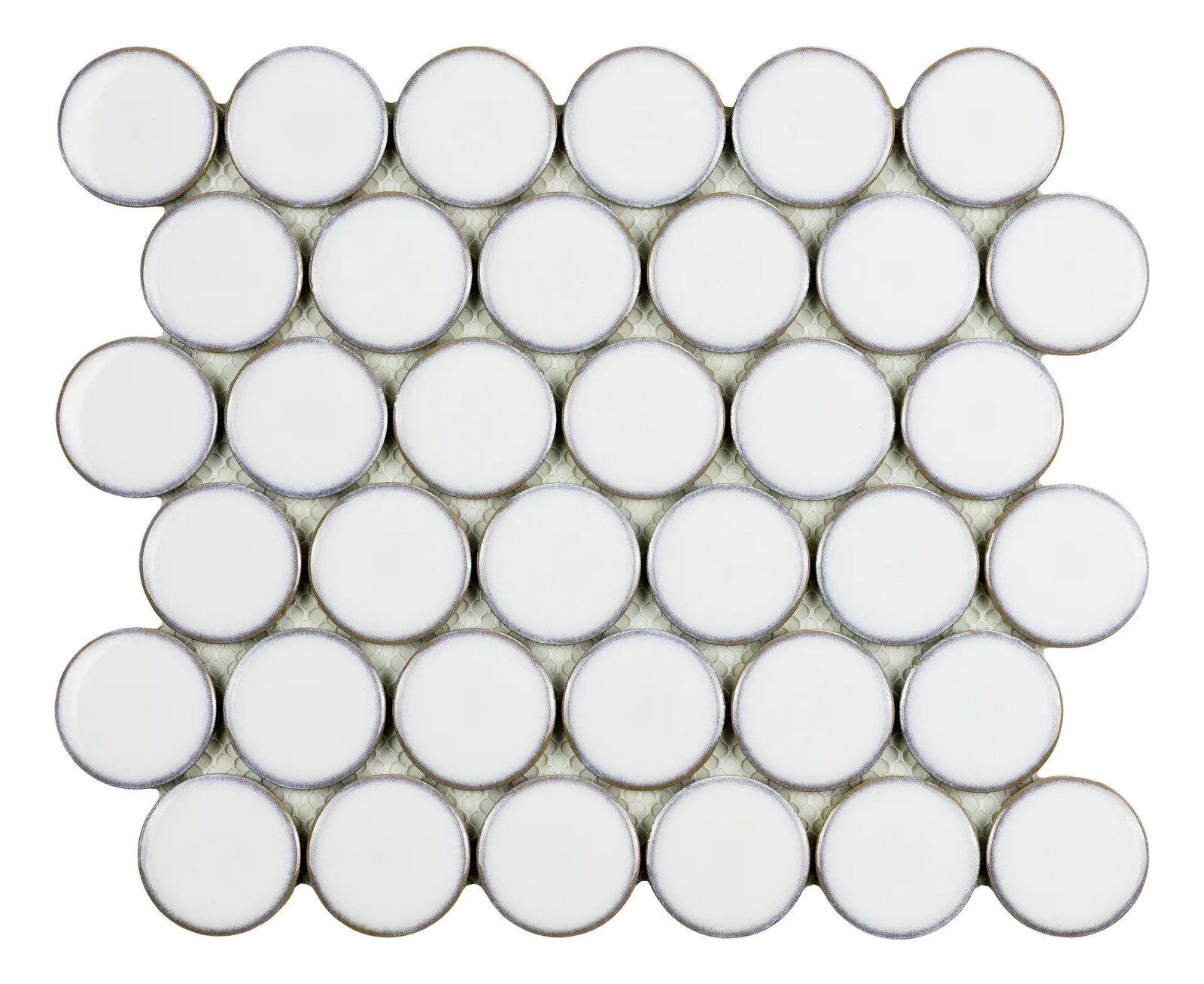 6bf53ae9 4550 4378 bf9e a61a1fff620f Carrelage mosaïque Rond Blanc 30,4x26,3 - Rond Mur et sol Grès cérame émaillé