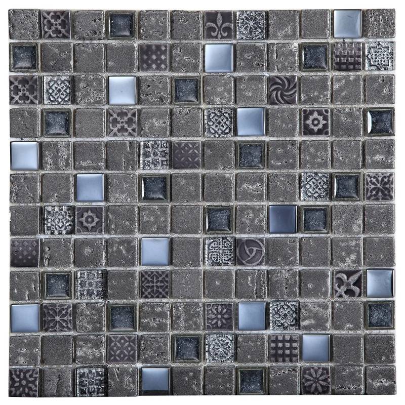 7628dc9e b8b4 43fc 9e9b 8eadc0a09855 Mosaic tiles Empire Graphite 30x30 - Square Wall Tiles Glass