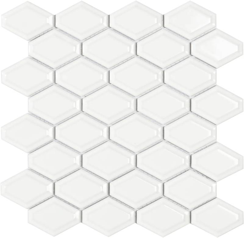 dcda1dca 1dec 4062 8756 006fc831153d Mosaïque Nid d&#39;Abeille Blanc Brillant 25,9x25 - Hexagone Mur et sol Grès cérame émaillé