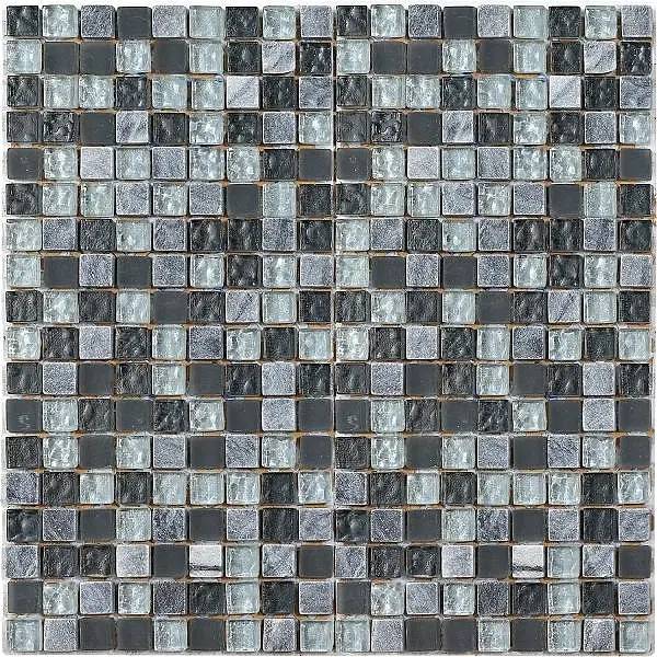 f5cf636f b110 433d 9868 d5a2721de302 Carrelage mosaïque Lagos gris noir mix 30x30 - Carré Mur et sol Verre