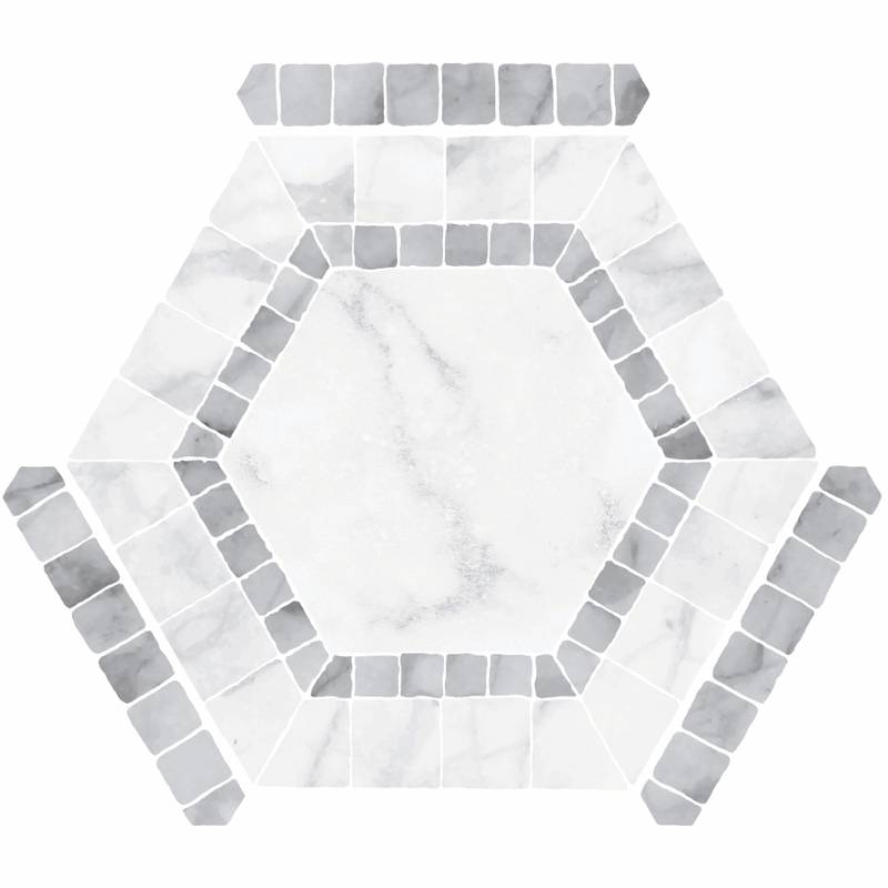 Monopole Avant Carrelage Hexagonal Ibiza Blanc 22 x 25 CM Porcelaine