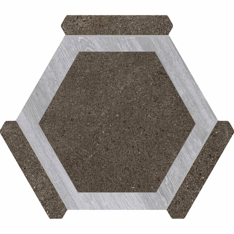 Monopole Avant Hexagon Tiles Oregon Grafito Gris 22 x 25 CM Porcelain