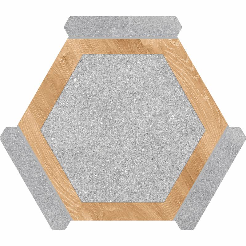 Monopole Avant Hexagon Tiles Oregon Gris Haya 22 x 25 CM Porcelain