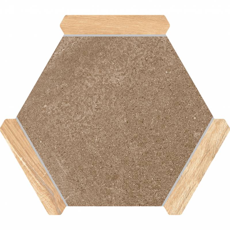 Monopole Avant Hexagon Tiles Sacramento Marron Pino 22 x 25 CM Porcelain